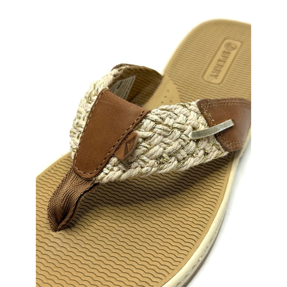 Sperry Women's Parrotfish Flip Flop Sandals Brown multi Sahara Size 6.5M NWT/BOX - Picture 9 of 10